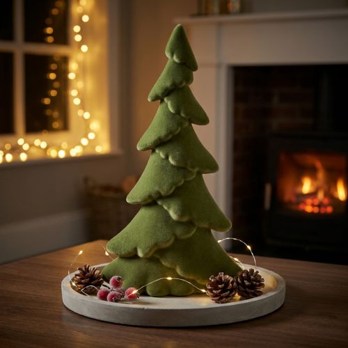 Árbol de Navidad artificial abeto verde flocado 45cm | Floristik24.es