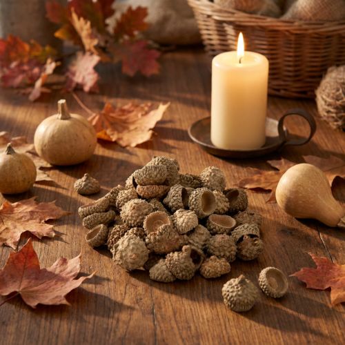 Artículo Tapas de bellota, bellotas decorativas naturales para manualidades, 1,5 cm, 200 g