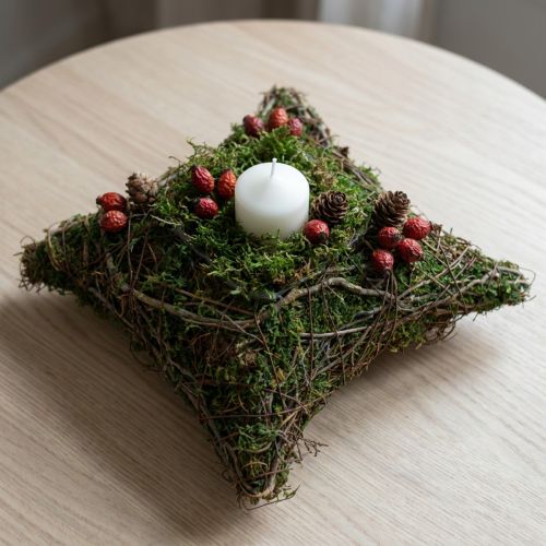 Macetero Sarmientos y musgo Cuenco cementerio 20×20×6,5cm | Floristik24.es