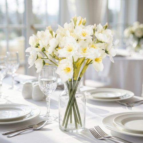 Rama de narciso para arreglos de boda de temporada, hermosa, 33 cm, 6 piezas | Floristik24.es