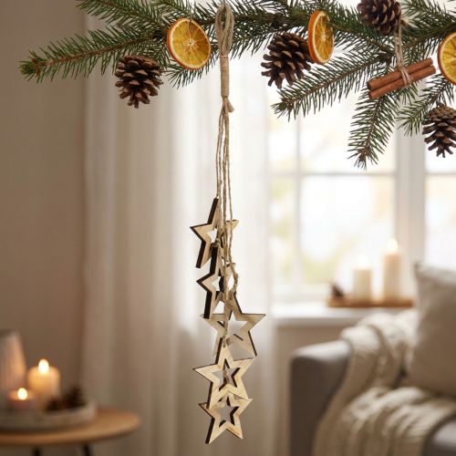 Colgador decorativo para árbol estrella 50cm natural 1ud | Floristik24.es