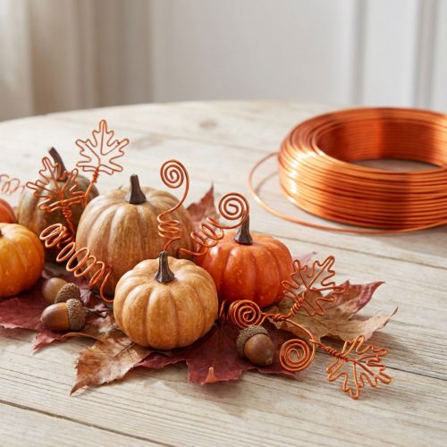 Alambre de aluminio para manualidades, naranja, Ø2 mm, 500 g, 60 m, para decoraciones DIY | Floristik24.es