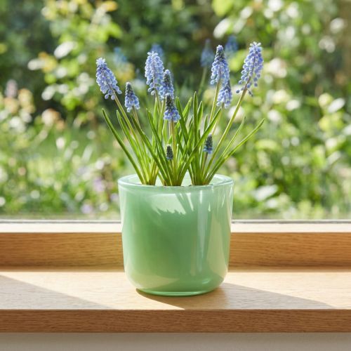 Maceta de vidrio Ø7,8cm H8cm Verde menta | Floristik24.es