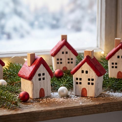 Casa de Navidad de madera