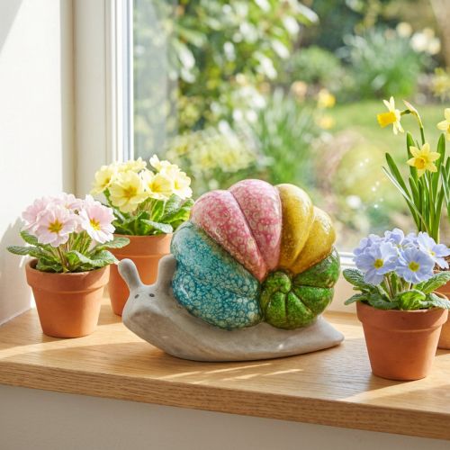 Figura decorativa caracol decorativa color cerámico 19cmx8.5cmx14.5cm | Floristik24.es