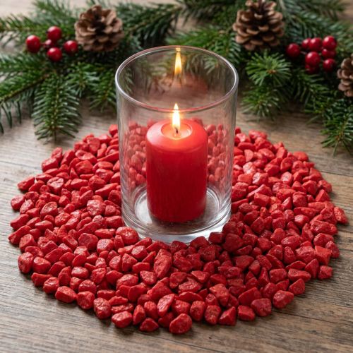 Piedras decorativas 9mm - 13mm rojo 2kg | Floristik24.es