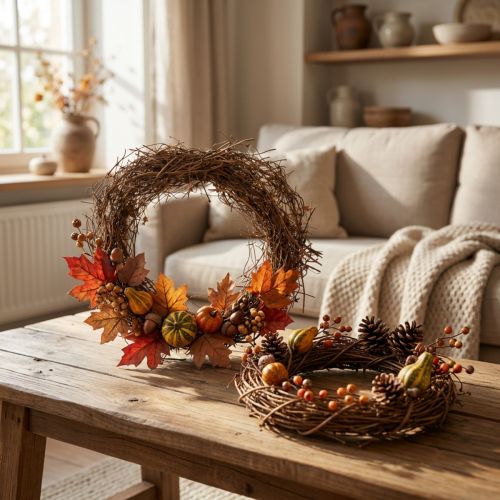 Corona de vid natural Ø15cm, juego de 10 - Ideal para decoraciones de otoño, Navidad, Pascua y funerales | Floristik24.es