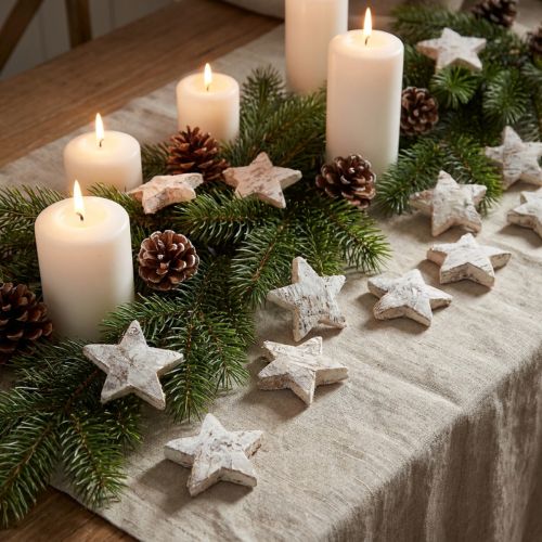 Decoración Estrella de Coco Estrellas de Coco Blanco Lavado 5cm 30uds | Floristik24.es