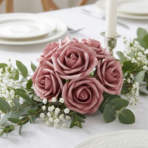 Rosa de espuma Ø7,5cm rosa viejo 18 piezas | Floristik24.es