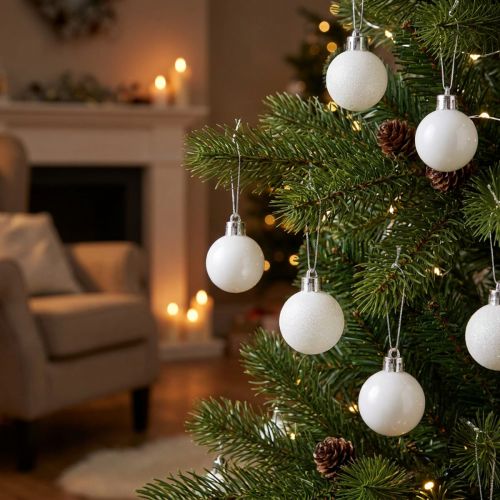 Adornos para árbol de Navidad Bola de Navidad blanca 3 cm 14 piezas | Floristik24.es