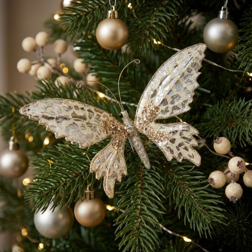 Mariposa para sujetar, decoración de árboles, Adviento, decoración de bodas, clip de decoración L16cm W13cm | Floristik24.es