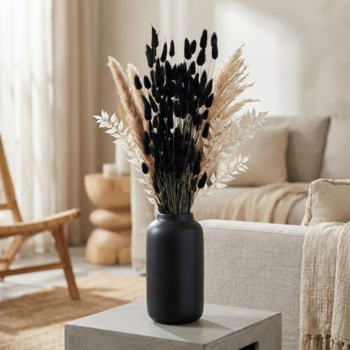 Hierba de cola de liebre Lagurus, negra, decorativa, seca, 60 cm, 50 g | Floristik24.es