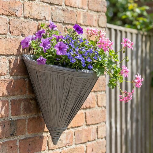Maceta colgante gris Maceta para colgar aplique 30×17cm | Floristik24.es