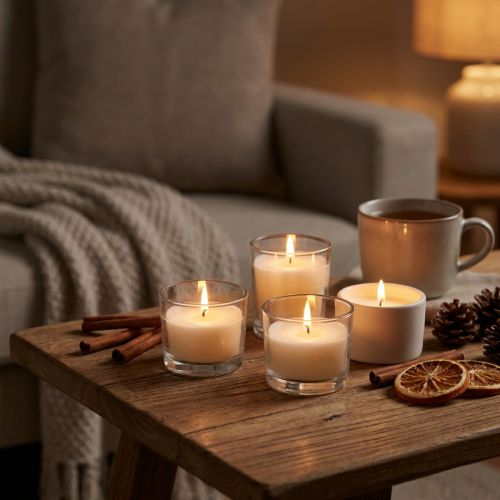 Artículo Velas perfumadas velas de té de vainilla y caramelo aroma Ø3,5cm H1,5cm 18 piezas