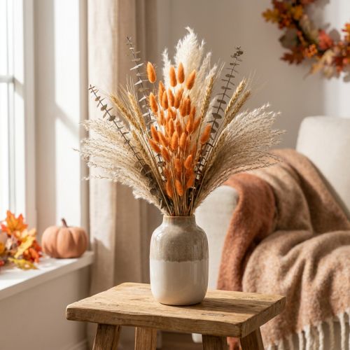 Lagurus - Hierba de cola de conejo seca (albaricoque), flores decorativas secas (55-60 cm, 50 g) | Floristik24.es