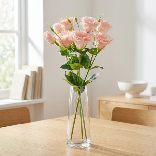 Flores artificiales Eustoma Lisianthus rosa 52cm 5 unidades | Floristik24.es