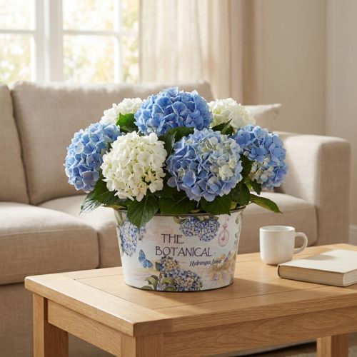 Macetero hortensias florero redondo plástico Ø21cm H11cm | Floristik24.es