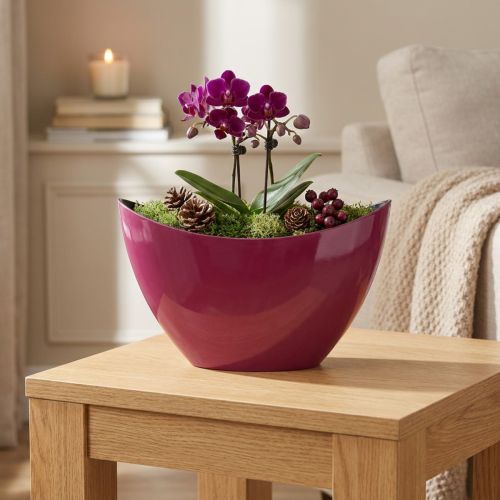 Cuenco decorativo para botes de plantas Berry 20×9cm H12cm | Floristik24.es