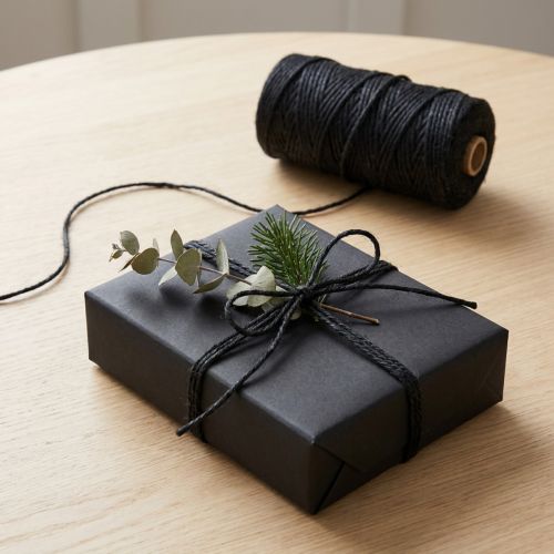 Artículo Cinta de yute cordón de yute cinta yute cinta decorativa negra Ø3mm 200m