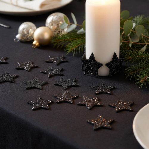 Mini estrella brillante negra 2,5 cm 96 piezas | Floristik24.es