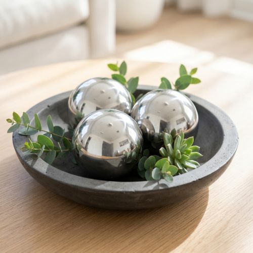 Bolas de acero inoxidable para decoración Ø6cm 10 piezas | Floristik24.es