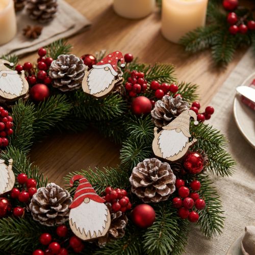 Duendes navideños de madera para pegar 2x3,5cm 48uds | Floristik24.es