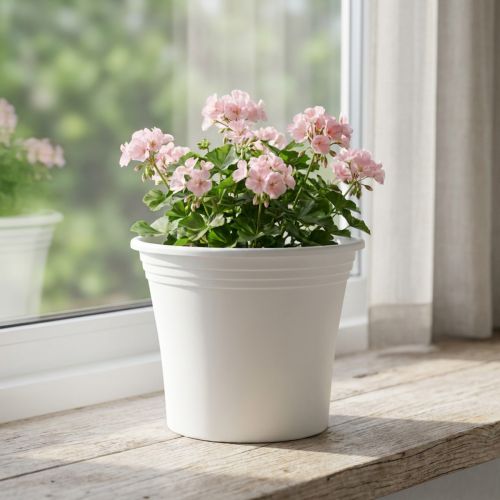Maceta de plástico “Irys” blanco Ø25cm H21cm 1ud | Floristik24.es