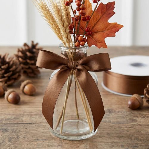 Cinta para regalos y decoración, marrón, 25 mm, 50 m | Floristik24.es