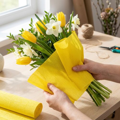 Floreria Papel Crepe Amarillo