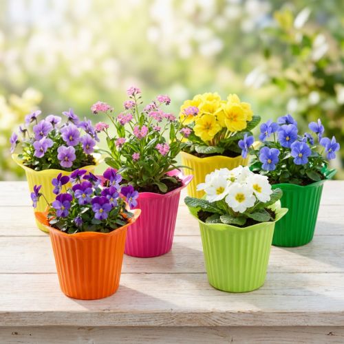 Maceta plastico flor Ø6,5cm 25uds | Floristik24.es
