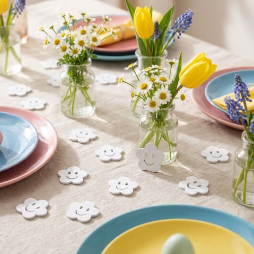Flor de madera con cara blanca 2,5cm 48uds | Floristik24.es
