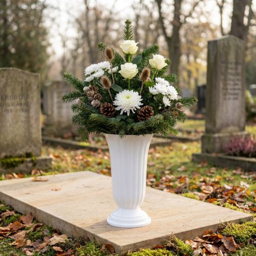 Jarrón Lilia blanco Ø23cm 1ud | Floristik24.es