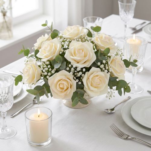 Rosas de espuma Vainilla Rosas artificiales Ø6cm 27 uds | Floristik24.es