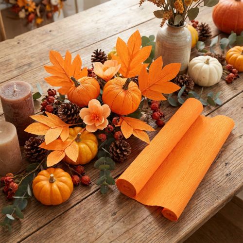 Floreria papel crepe naranja claro 50x250cm | Floristik24.es