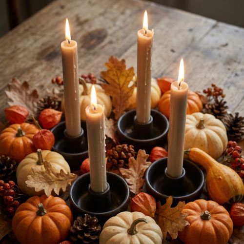 Velas cónicas velas marrones decoración de velas otoño Ø21/170mm 6 piezas | Floristik24.es