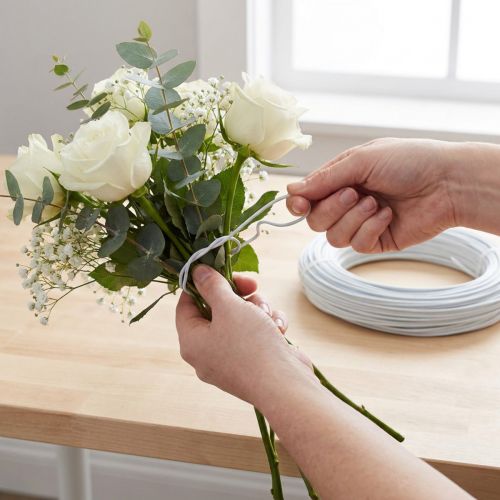 Alambre de aluminio, 2 mm blanco, alambre para joyería, 60 m (500 g), alambre para manualidades para decoración y floristería. | Floristik24.es