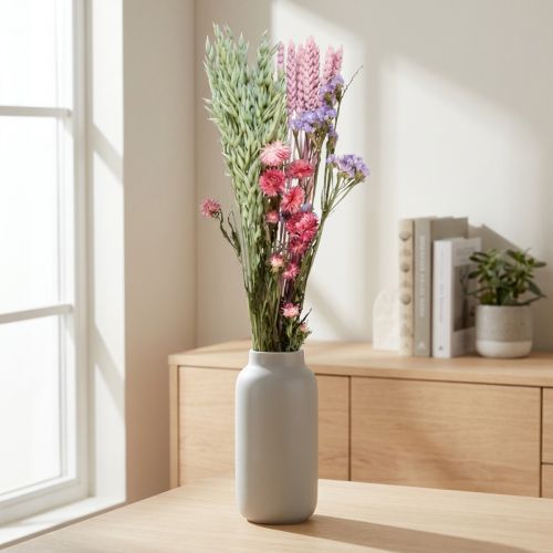 Ramo de flores secas, lavanda marina rosa, 58 cm, decorativo | Floristik24.es