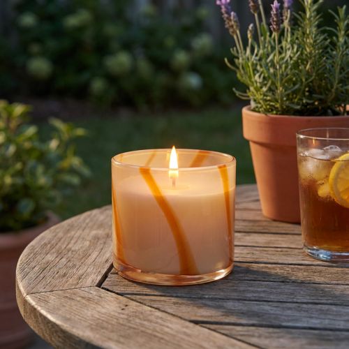 Vela perfumada en vaso Vela de citronela diseño retro Ø8cm H8cm | Floristik24.es