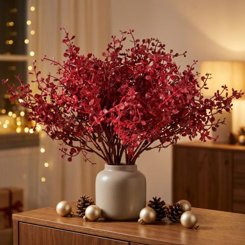 Arbusto de eucalipto rojo planta artificial eucalipto 28cm 3ud | Floristik24.es