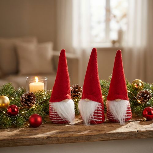 Duende decorativo, decoración navideña, Adviento H17cm B6cm 3pcs | Floristik24.es