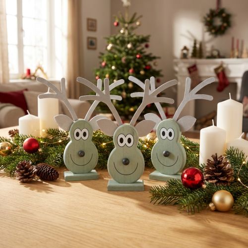 Cabeza de alce Menta de pie 18cm x 16cm 3pcs | Floristik24.es