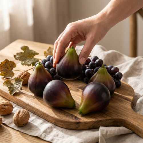 VIANA - Juego de 6 higos decorativos de 8 cm - Fruta artificial para decoración de mesas y fiestas | Floristik24.es