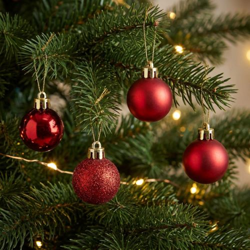 Adornos para árbol de Navidad Bola de Navidad roja 3 cm 14 piezas | Floristik24.es