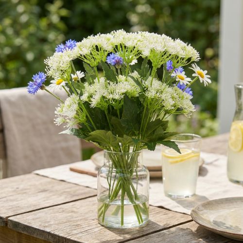 Eneldo en flor, hierbas artificiales, planta decorativa verde, blanco 49cm 9 piezas | Floristik24.es