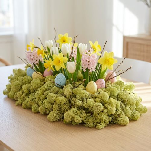 Musgo de kiwi verde musgo decorativo para manualidades, seco, teñido 500g | Floristik24.es
