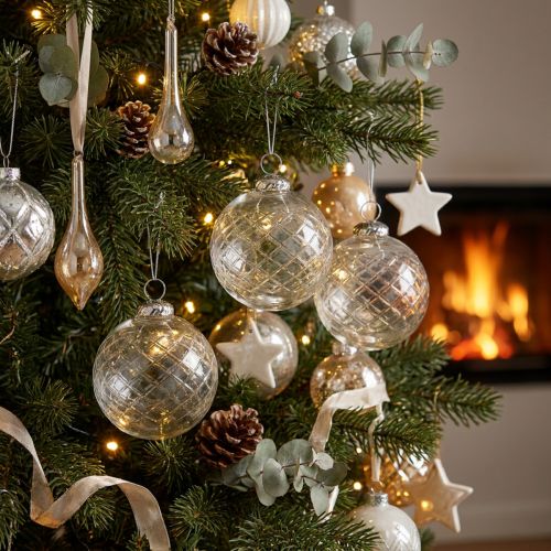 Bolas de árbol de navidad, bolas de navidad transparentes Ø7.5cm 3pcs | Floristik24.es