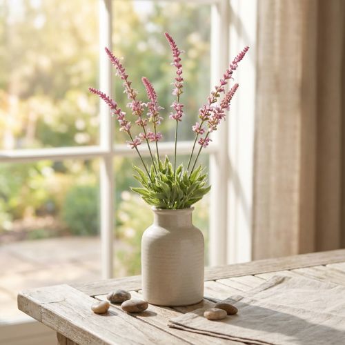 Flores artificiales, decoración de lavanda, ramo de lavanda violeta 45cm 3 piezas | Floristik24.es