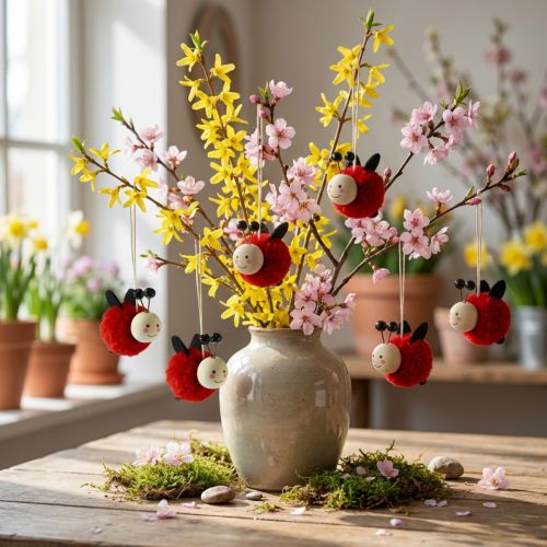 Colgante mariquita decoracion mariquita 5,5cm 9uds | Floristik24.es