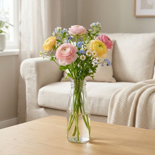 Decoración de botellas botella de vidrio botella jarrón vidrio Ø8cm 22cm | Floristik24.es