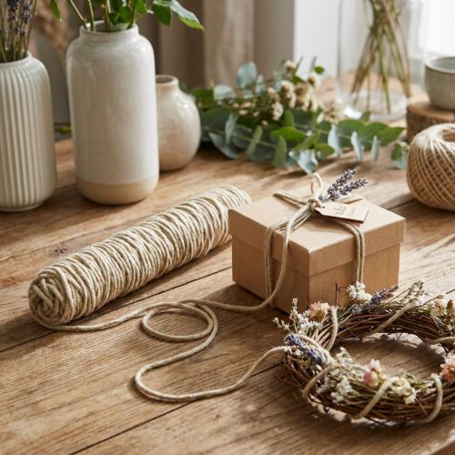 Hilo de mecha cordón de lana cordón de fieltro cordón de fieltro beige L55cm | Floristik24.es
